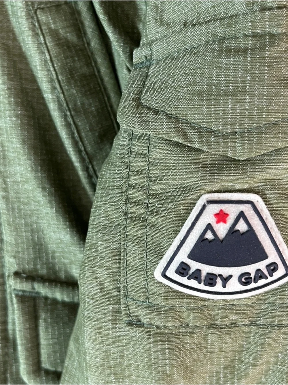 Baby GAP Olive Green Puffer Jacket 6-12 Months Sherpa Hood Insulated Winter Coat